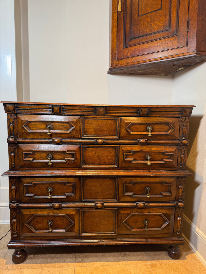 William & Mary 19th Century English Oak Chest