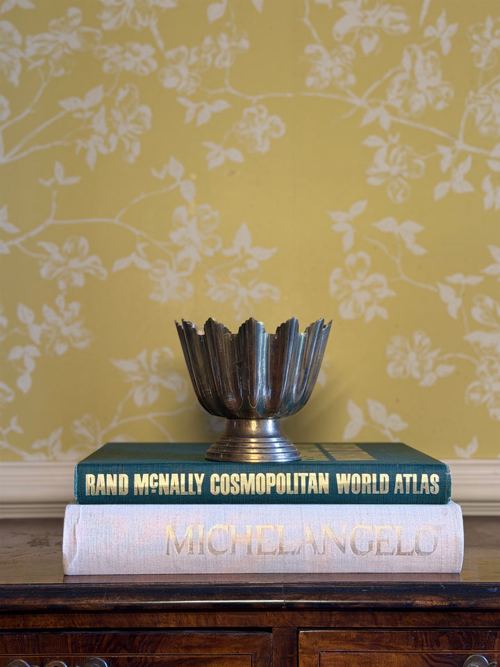 Scalloped Brass Footed Bowl