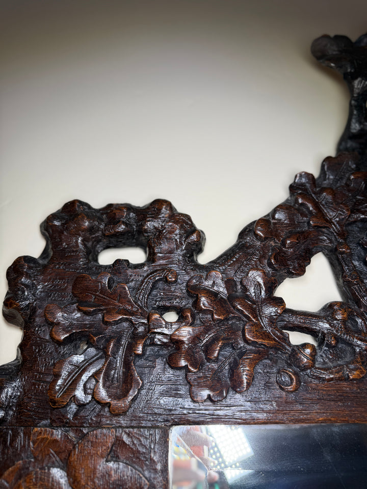 Antique Black Forest Wall Mirror