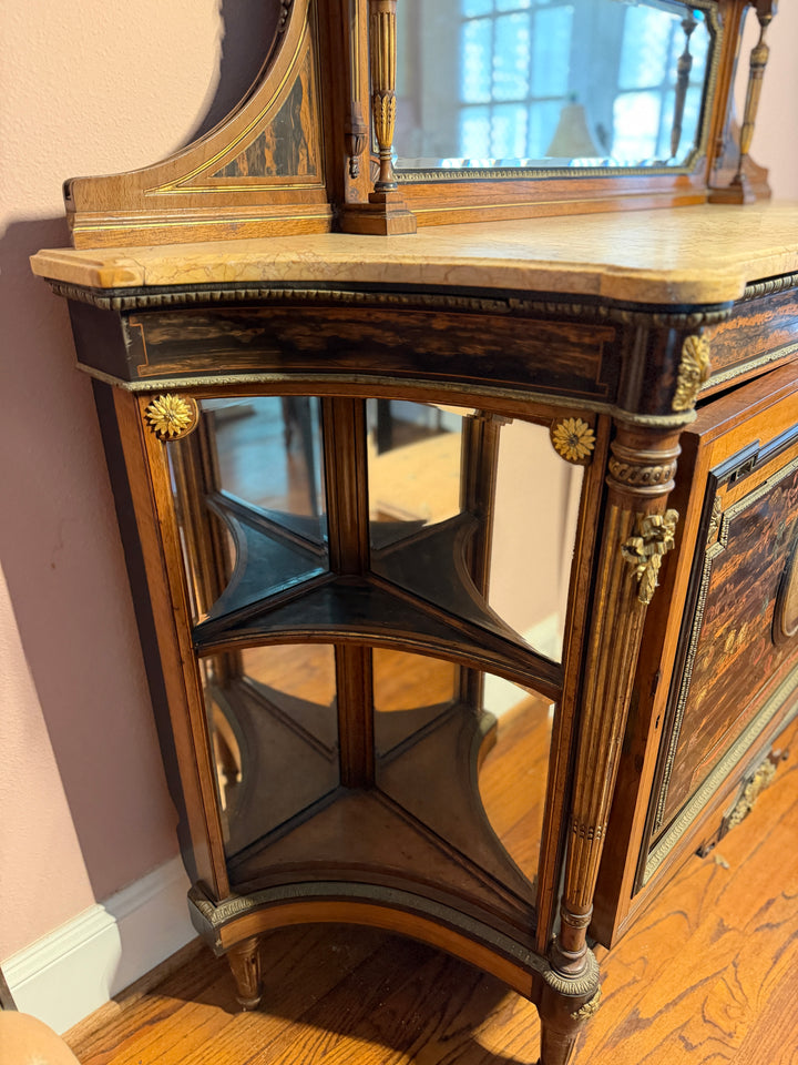 Antique Marble Top Credenza
