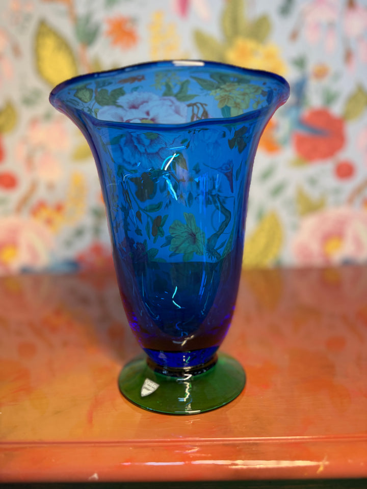 Orrefors Blue & Green Vase