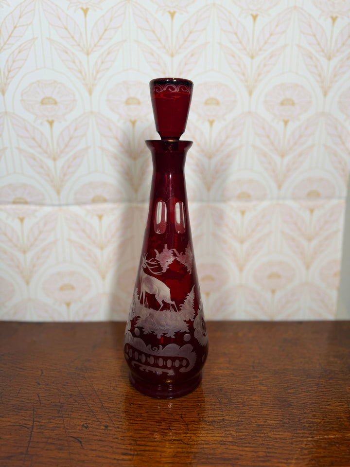 Bohemian Ruby Red Decanter