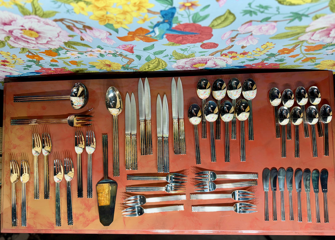 Puiforcat Silverplated Nantes Flatware (Service for 8 + 4 Serving Pieces)