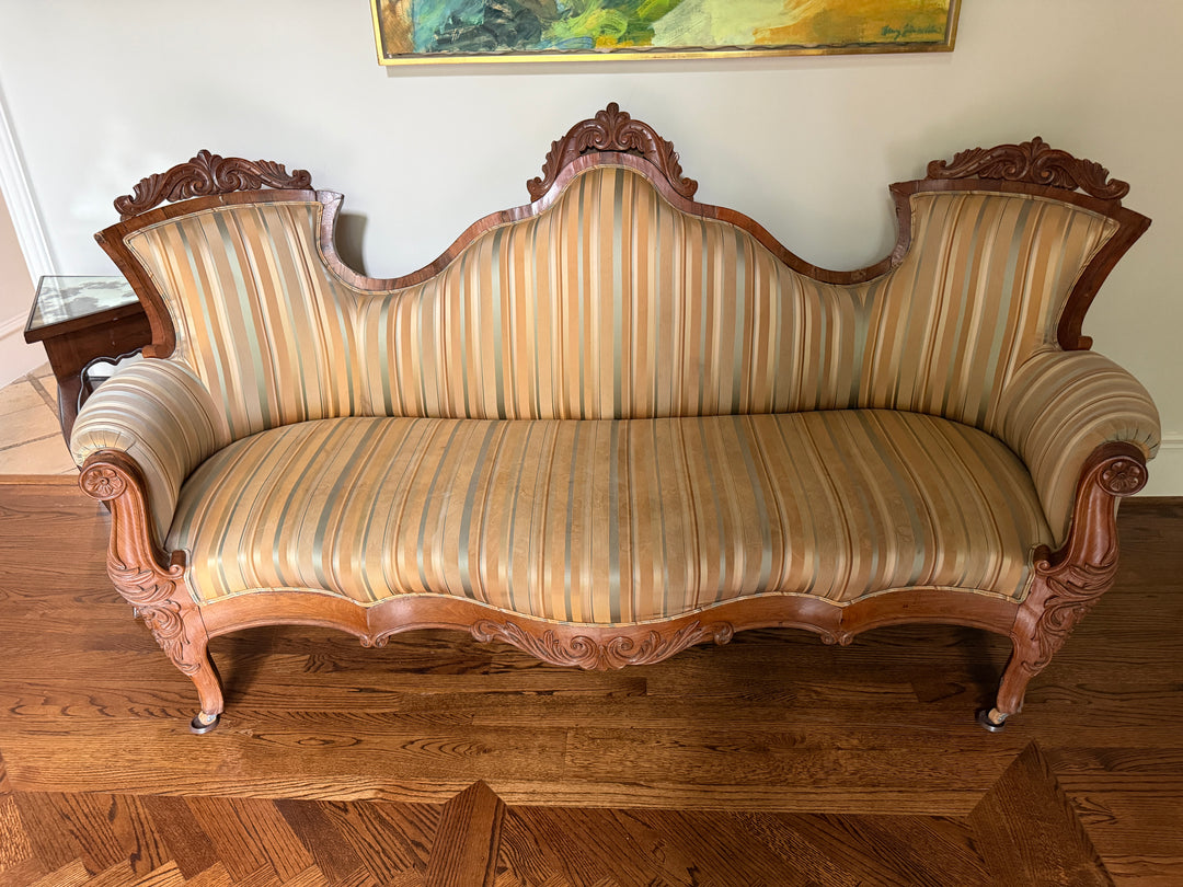 Antique Victorian Carved French Settee (Online Only Item)