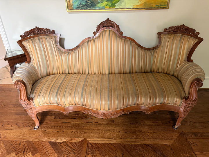 Antique Victorian Carved French Settee (Online Only Item)