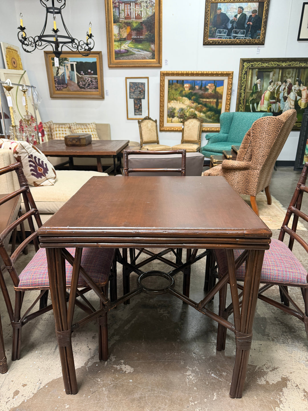 Vintage Bamboo Card Table