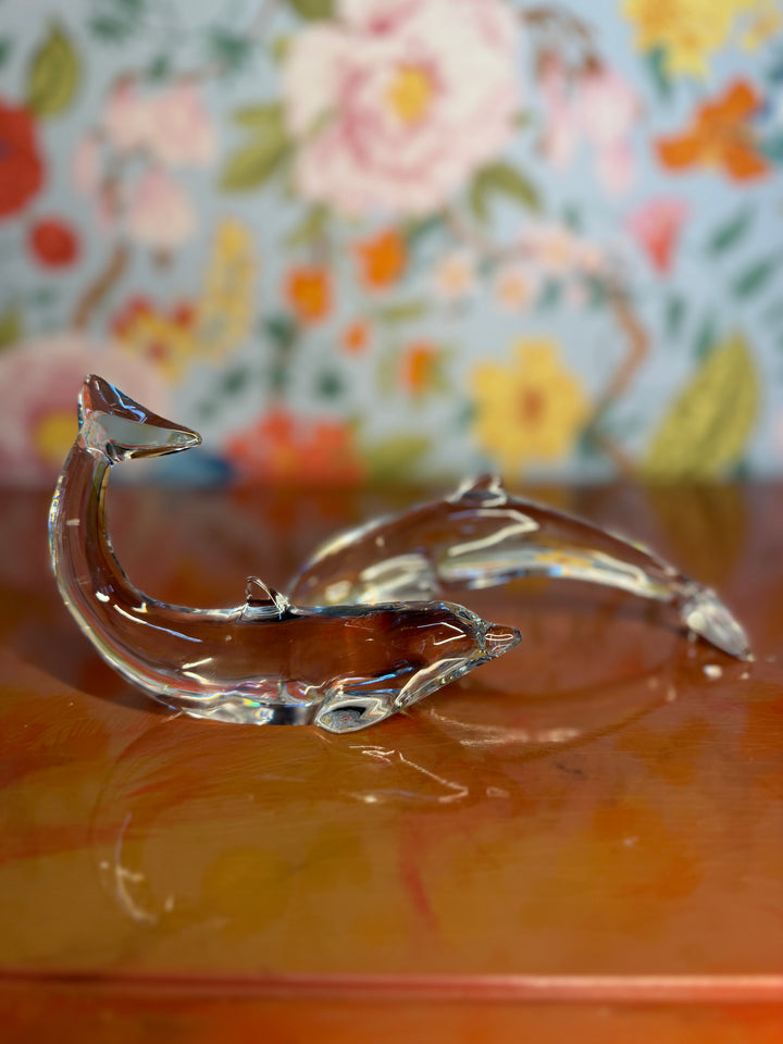 Pair of Baccarat Dolphins