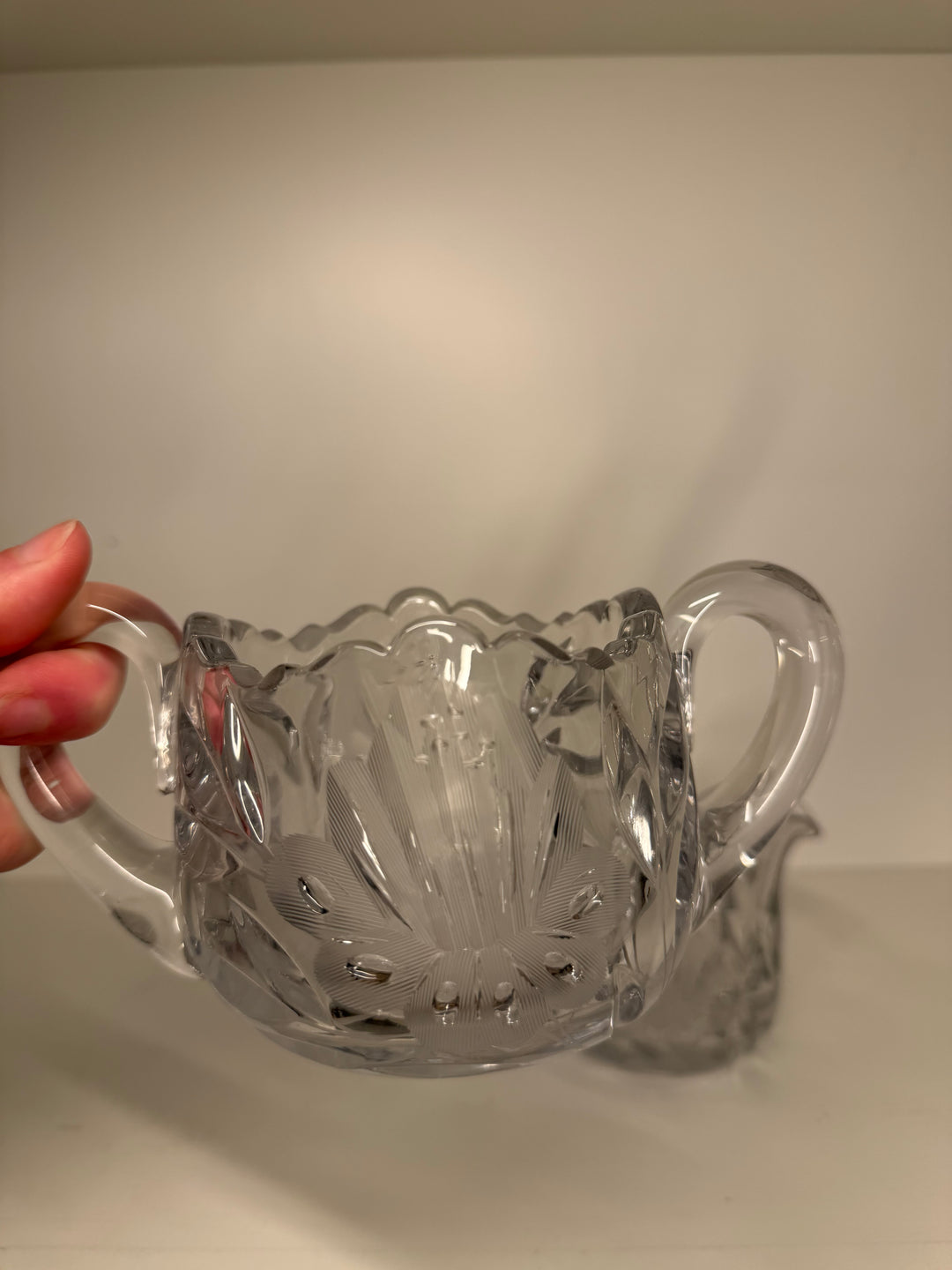 Vintage Glass Sugar & Creamer