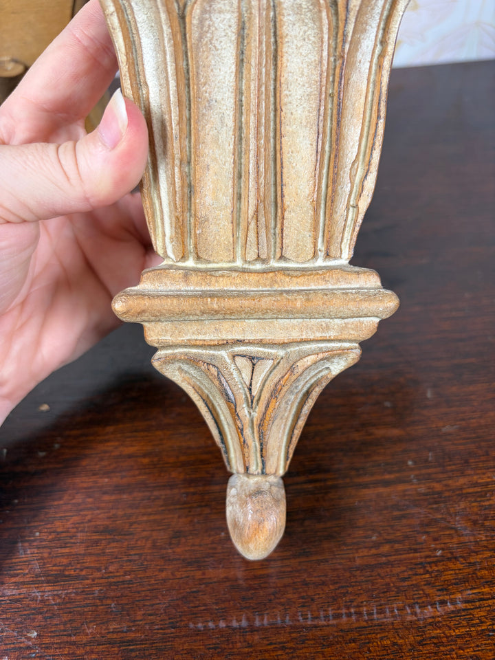 Pair of Gilt Acanthus-Leaf Wall Bracket Shelves (Made in Italy)