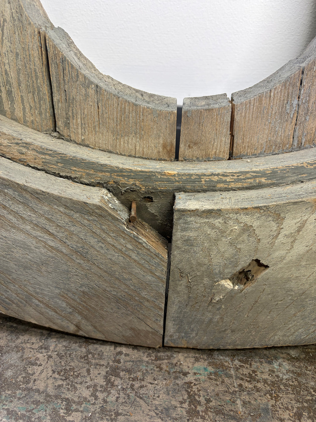 Large Round Wood Quatrefoil Architectural Element