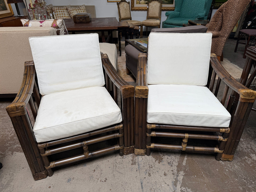 Vintage Bamboo and Rattan Armchairs