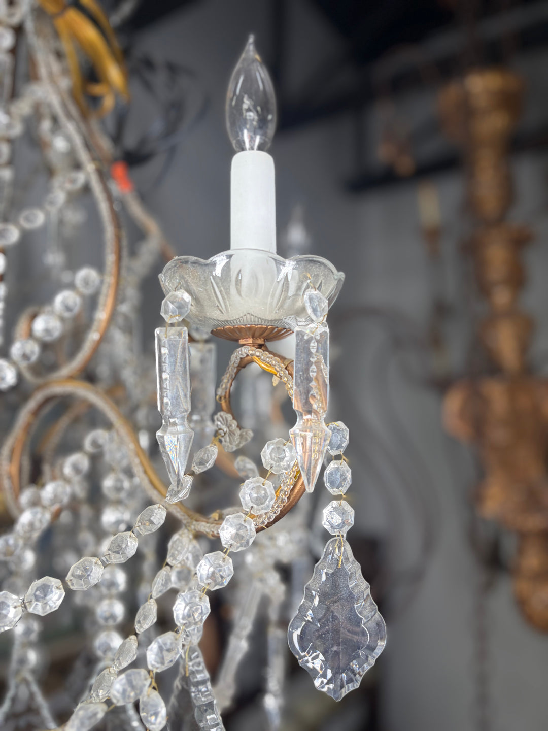 Multi-Arm Crystal Beaded Chandelier