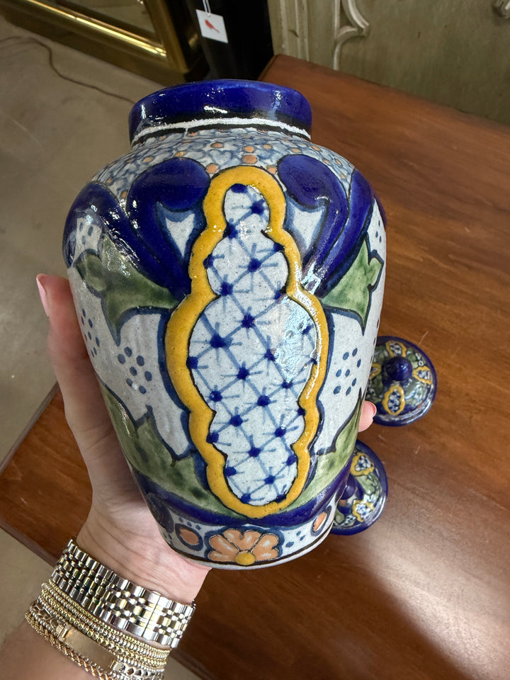 Set of 2 Stamped Mexico Ginger Jars