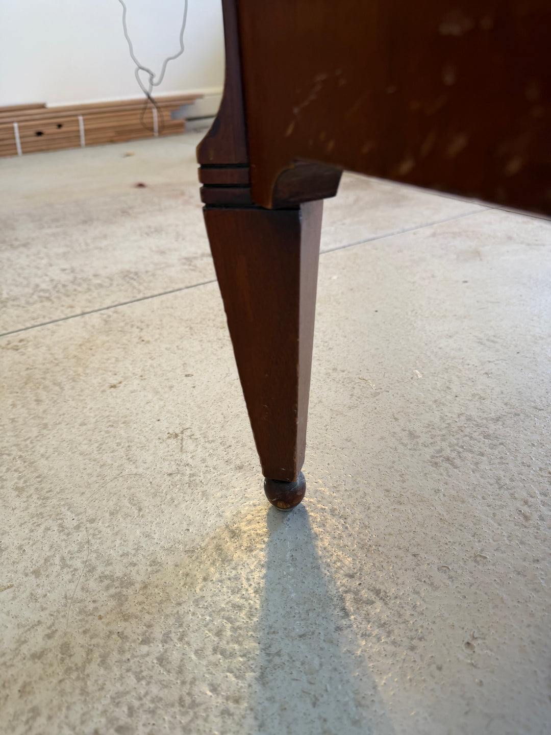 19th Century Hand-Painted Satin Wood Secretary Desk and Dresser