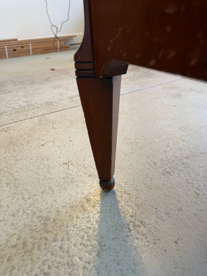 19th Century Hand-Painted Satin Wood Secretary Desk and Dresser