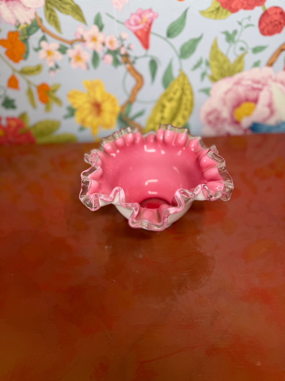 Fenton Milk Glass Ruffle Bowl