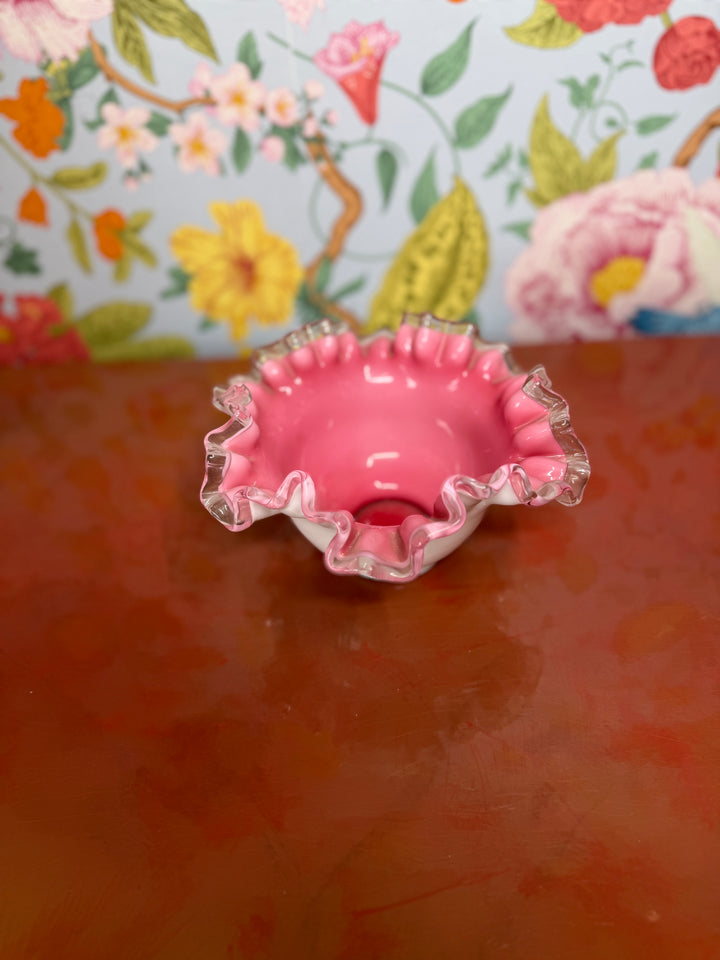 Fenton Milk Glass Ruffle Bowl