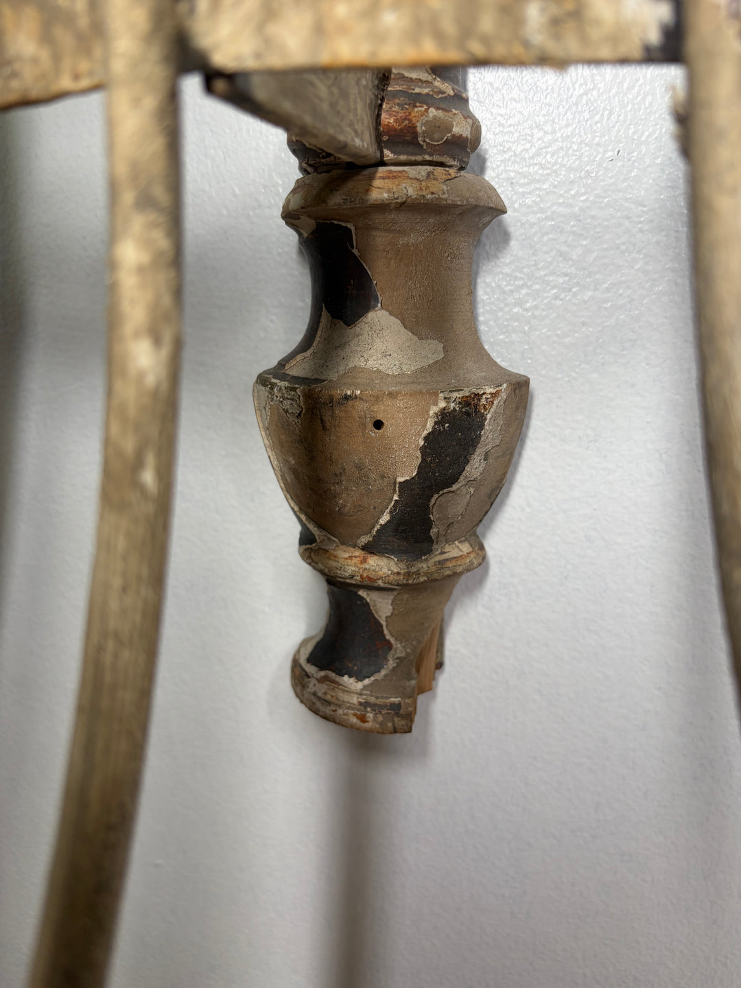 Pair of Painted Iron & Wood Three-Arm Wall Candle Sconces