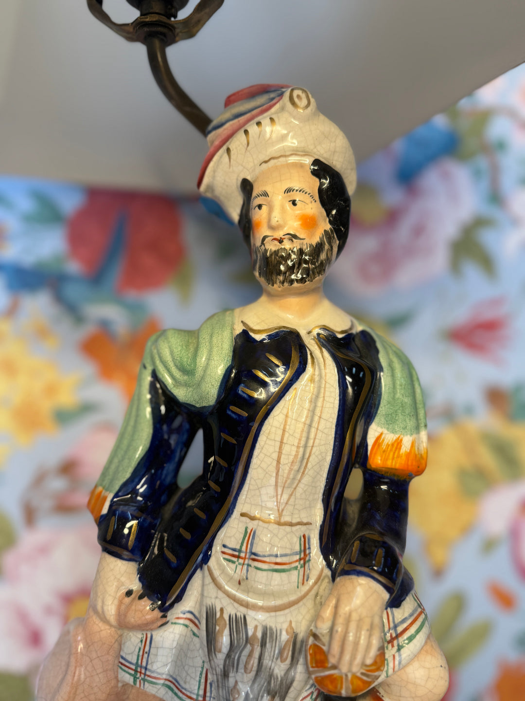 The Lion Slayer Staffordshire Lamp