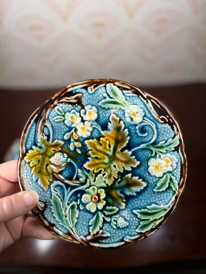 Set of Four 19th Century Swedish Majolica-Style Dessert Plates