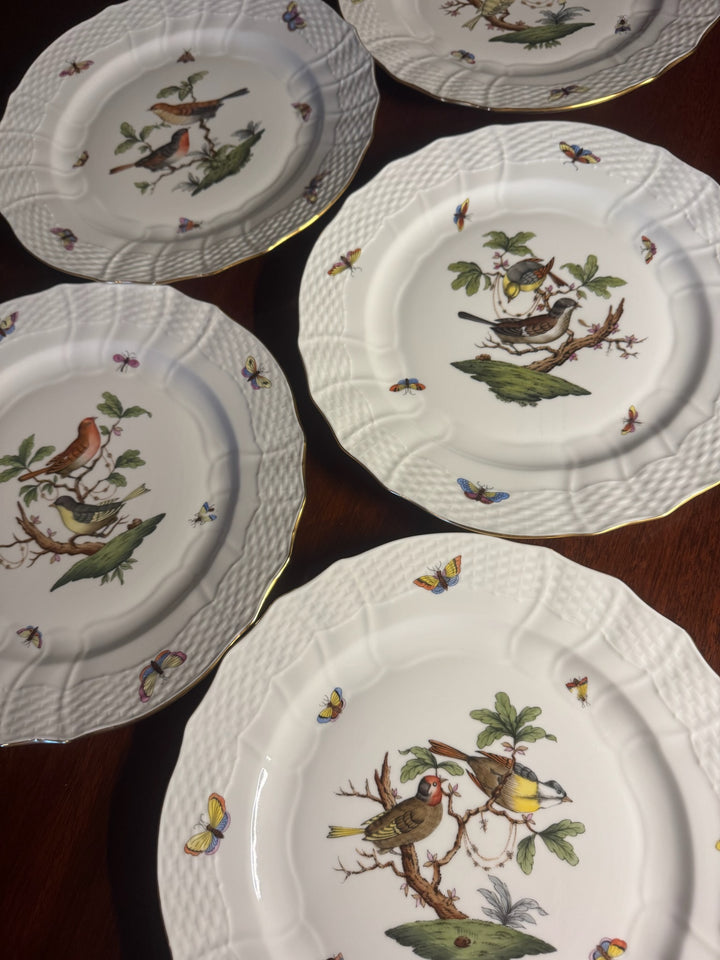 6 Herend Rothschild Dinner Plates (#1527)