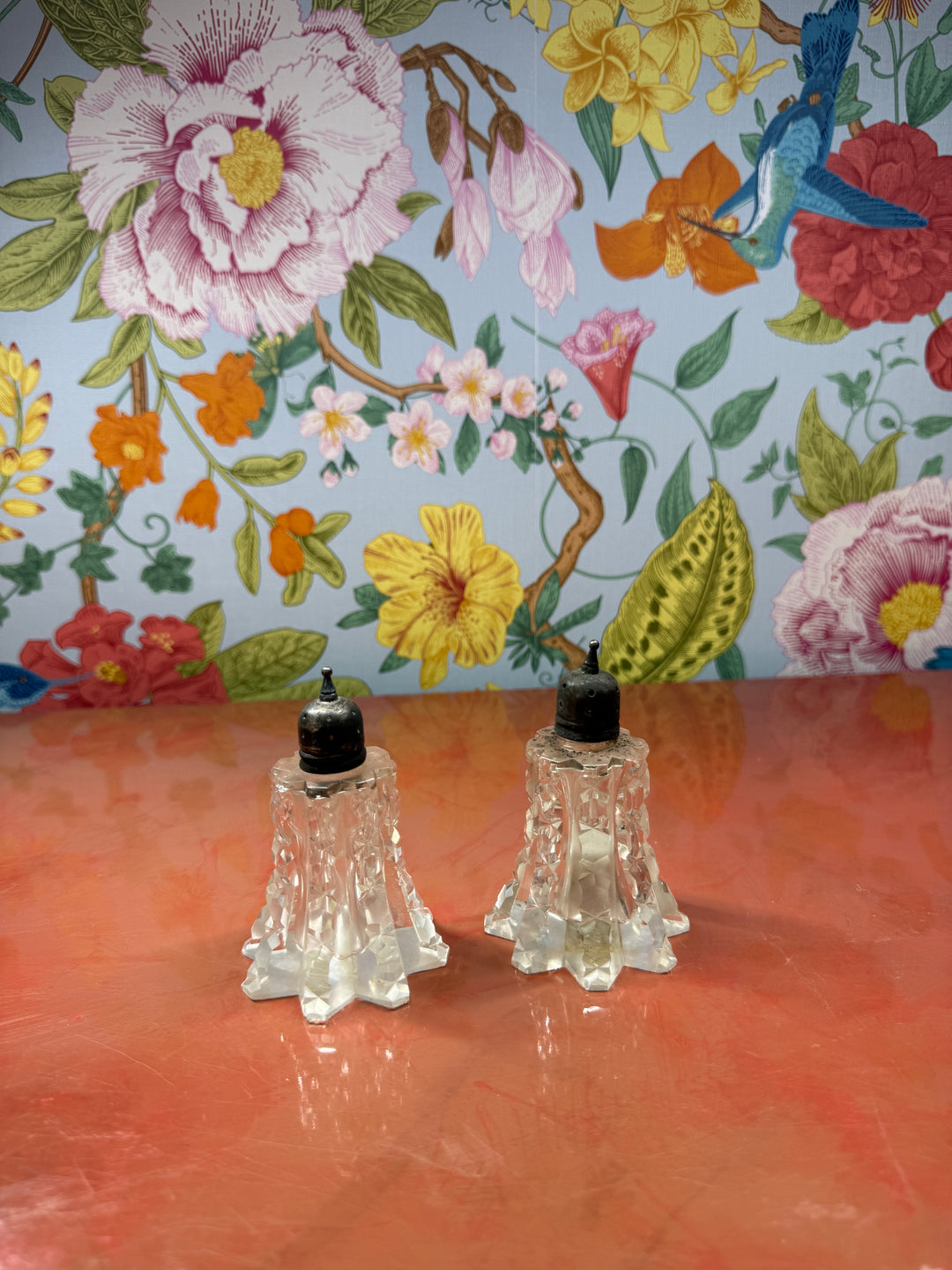Cut Glass Salt and Pepper Shakers