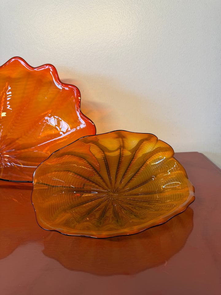 Chihuly Persian Set of 5 with Black Lip Wrap