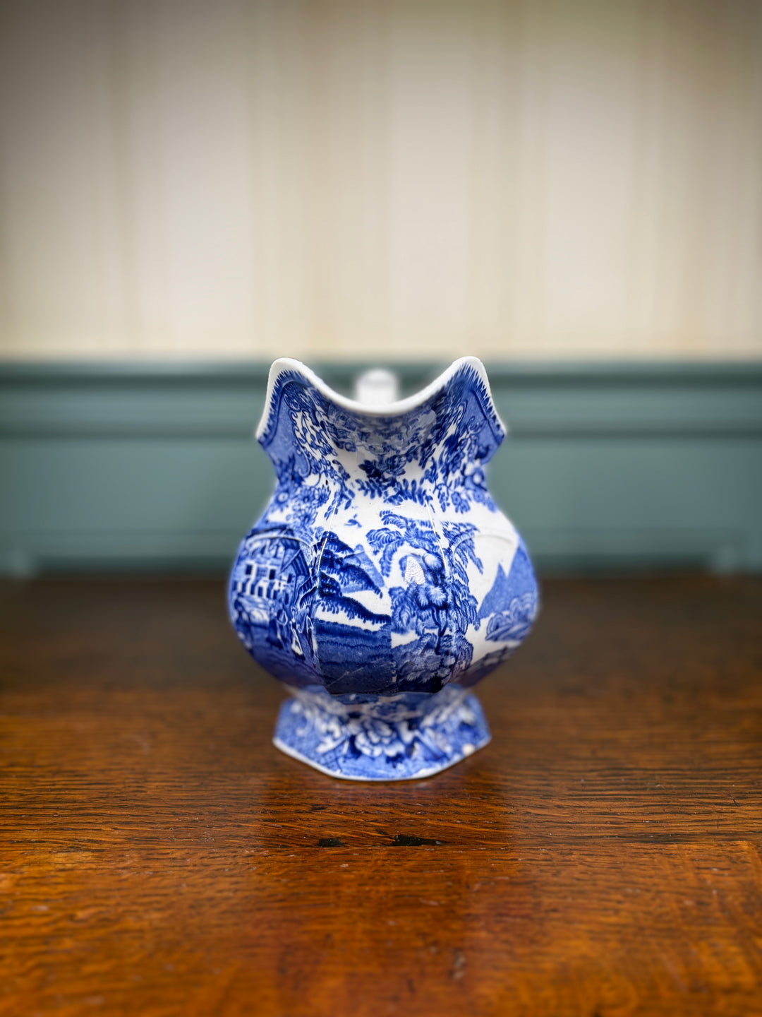 Blue and White Antique Creamer