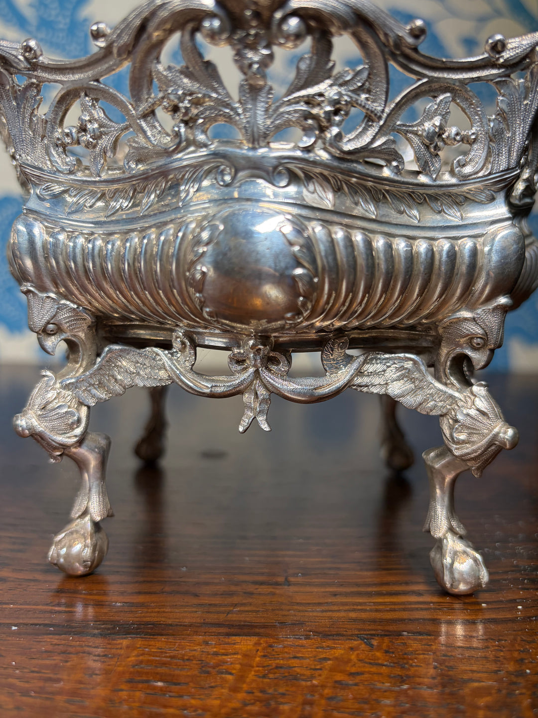 Pair of Antique Silver Plated Footed Bowls