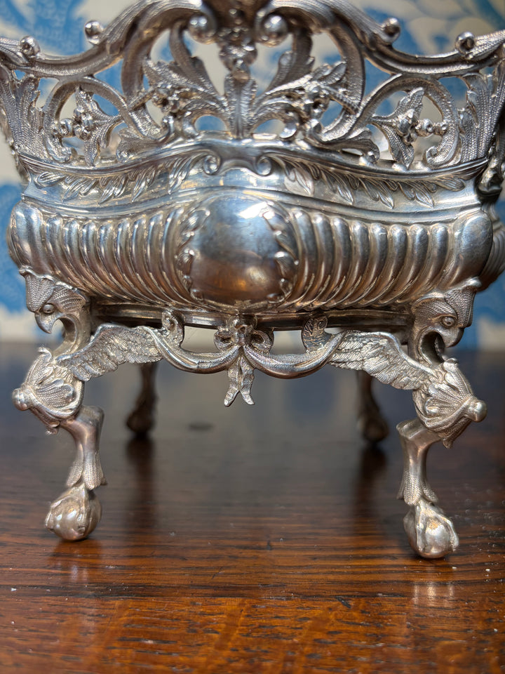 Pair of Antique Silver Plated Footed Bowls