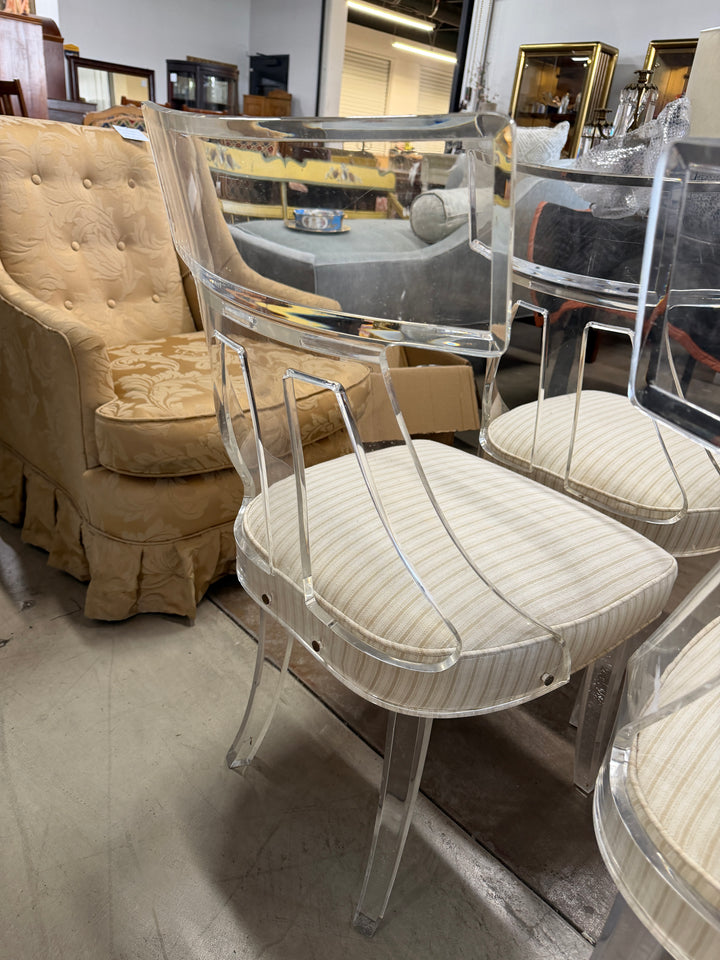 Lucite Klismos Chairs by Hill Manufacturing (Set of 4)