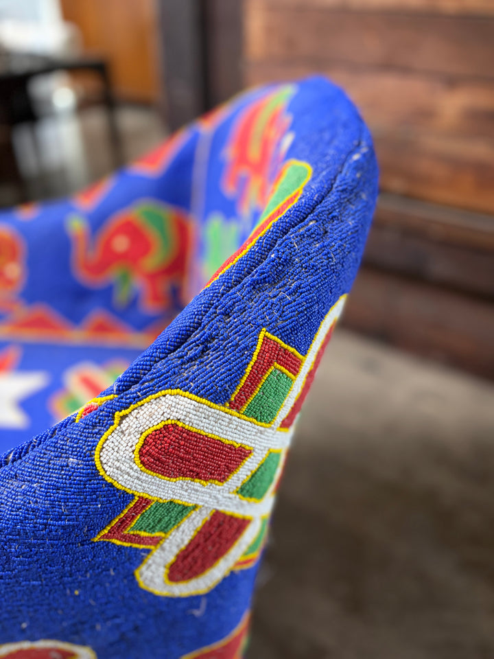 Vintage Beaded African Armchair