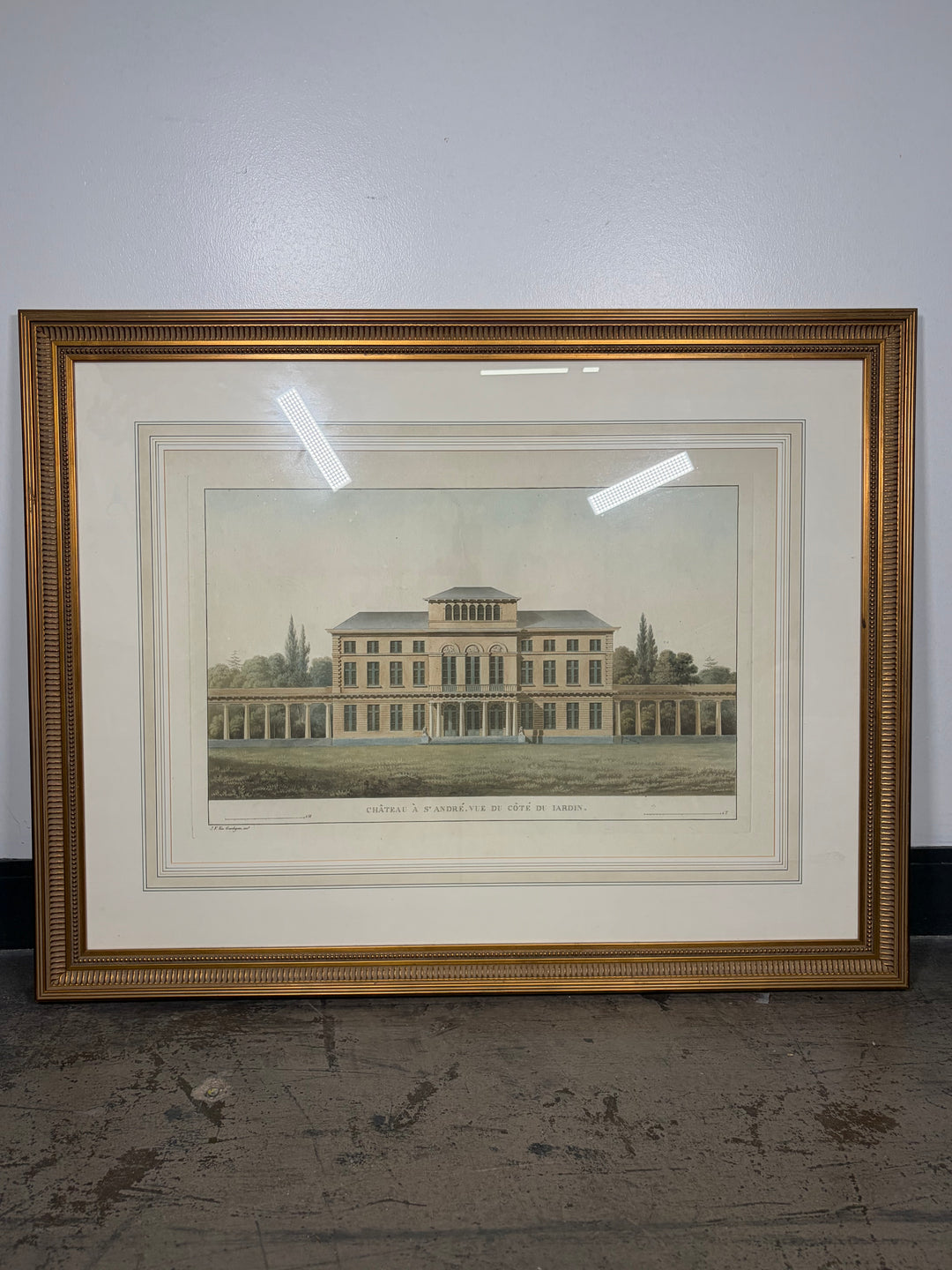 Framed Architectural Print – Château à St. André, Vue du Côté du Jardin