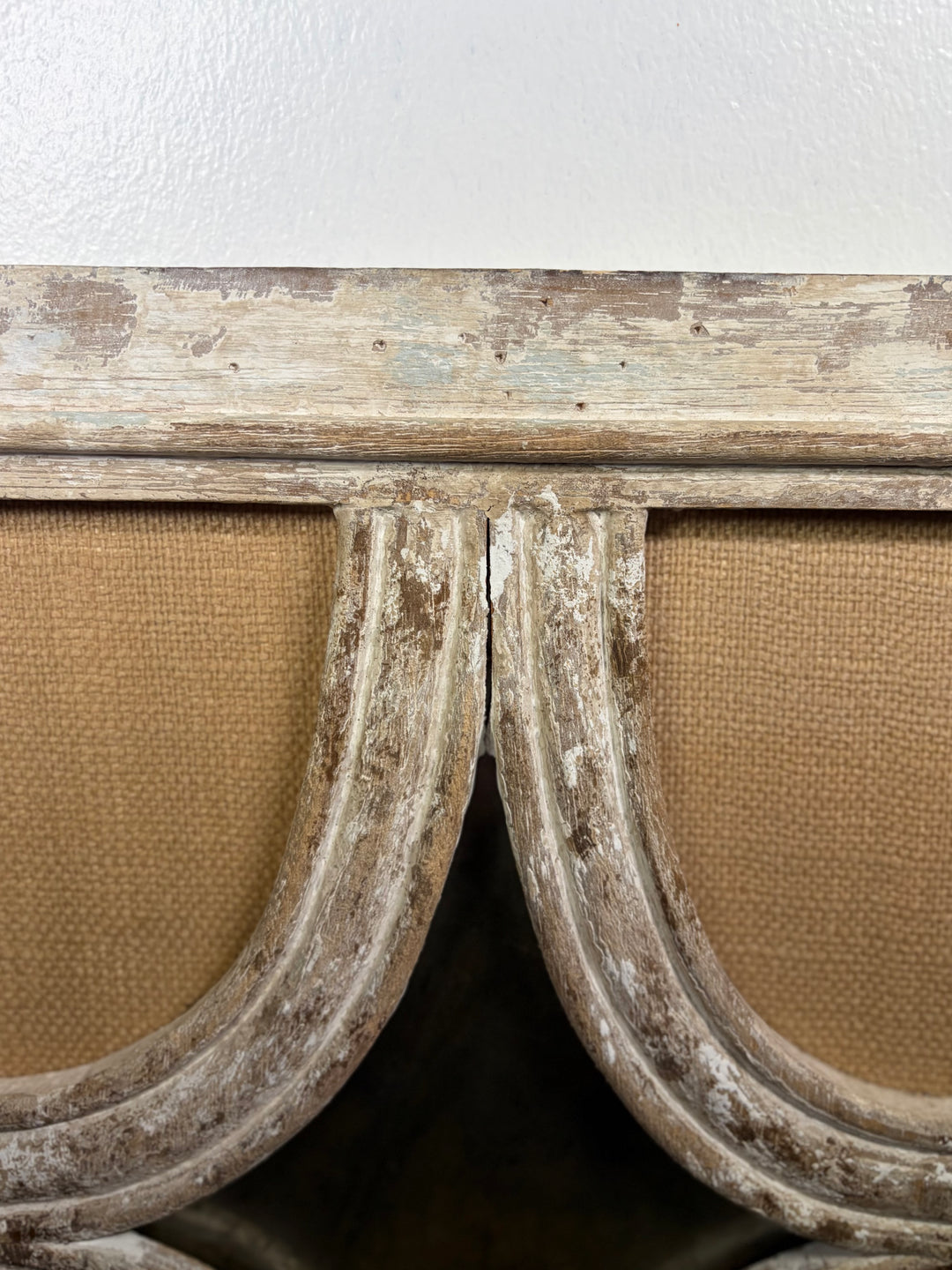 Pair of Distressed Wood Wall Candle Sconces with Burlap Panels