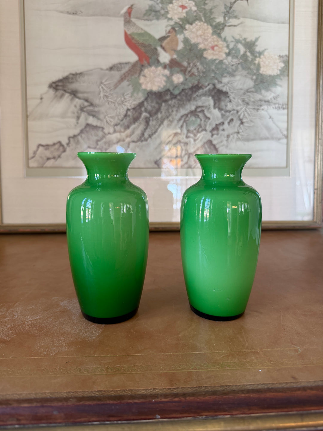 Pair of Green Vases