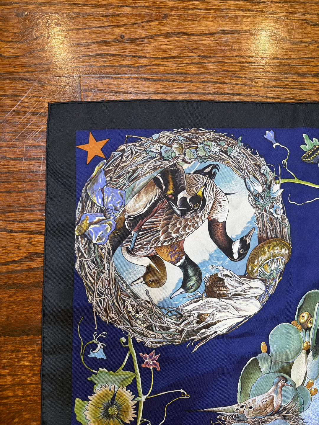RARE Vintage HERMÈS “Faune Et Flora du Texas” Silk Scarf 90 (Comes with box)