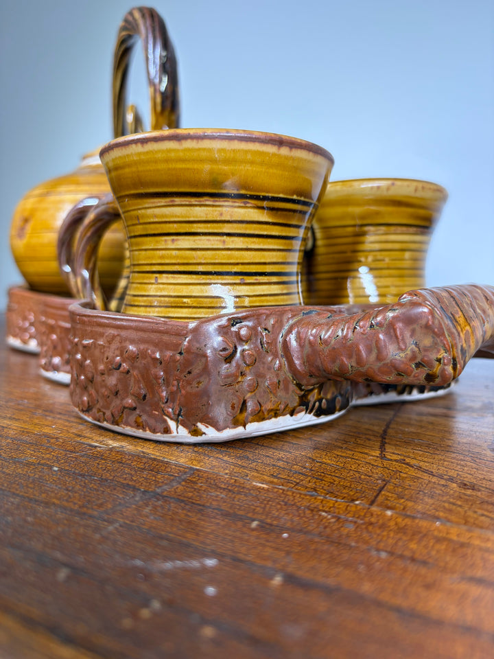 Handmade Studio Pottery Tea Set with Tray