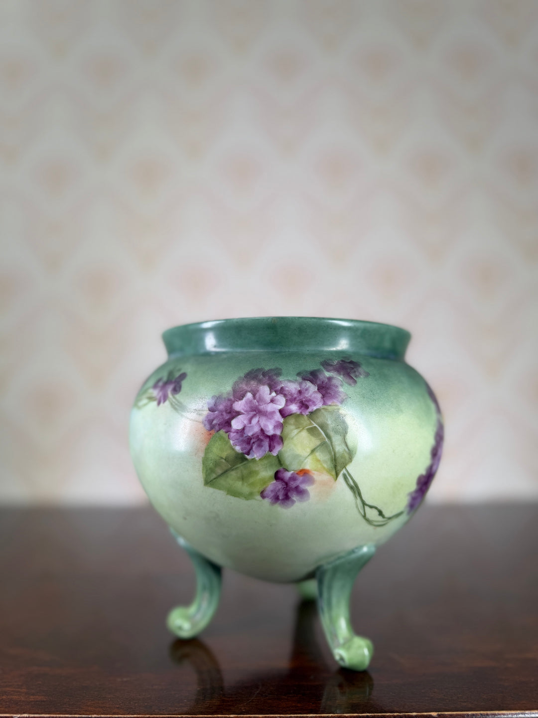 Footed Porcelain Painted Planter