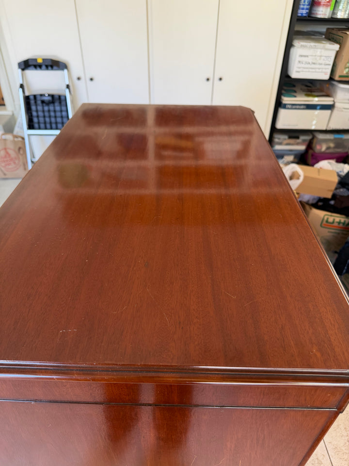 19th Century Hand-Painted Satin Wood Secretary Desk and Dresser