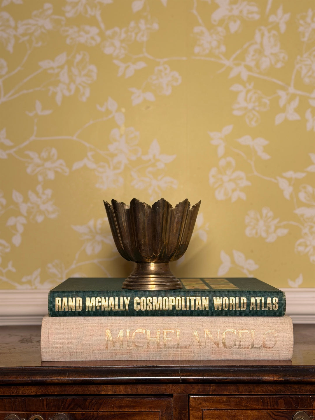 Scalloped Brass Footed Bowl