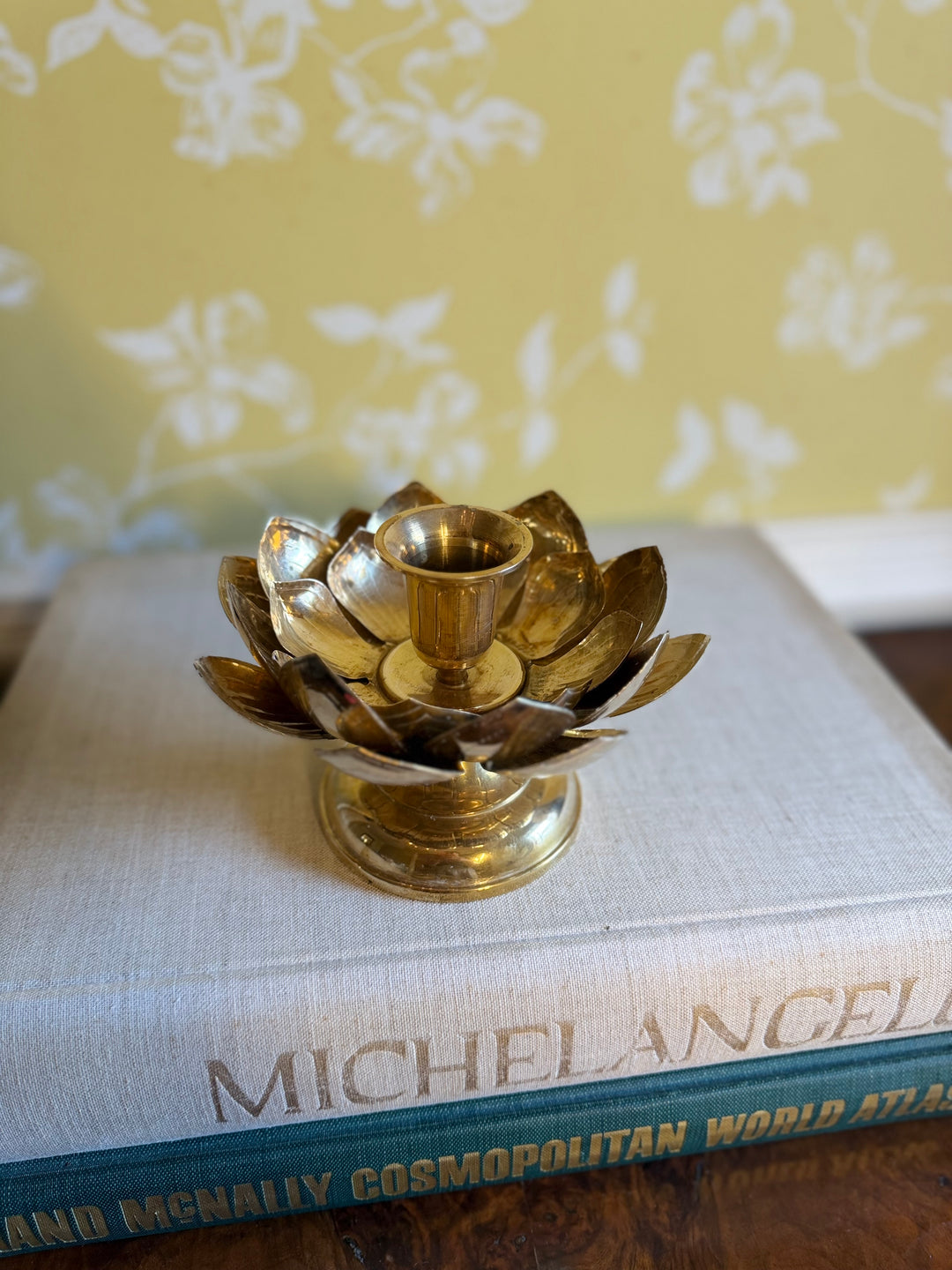 Vintage Brass Lotus Candleholders (Sold individually)