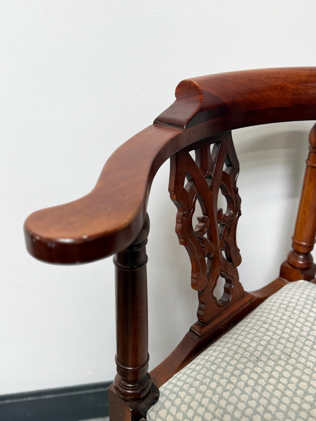Mahogany Chippendale Style Corner Chair