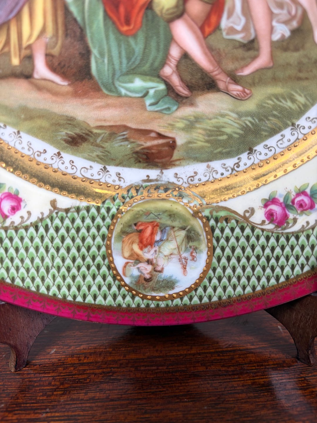 Pair of Vienna-Style Porcelain Cabinet Plates with Classical Figural Scenes