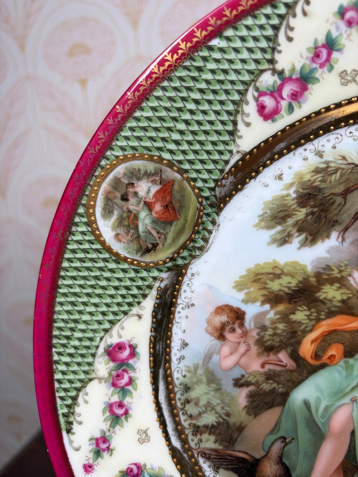 Pair of Vienna-Style Porcelain Cabinet Plates with Classical Figural Scenes