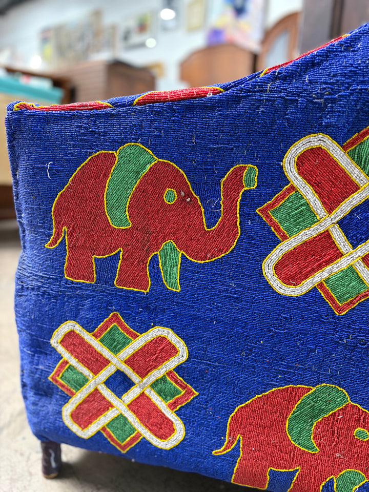 Vintage Beaded African Armchair