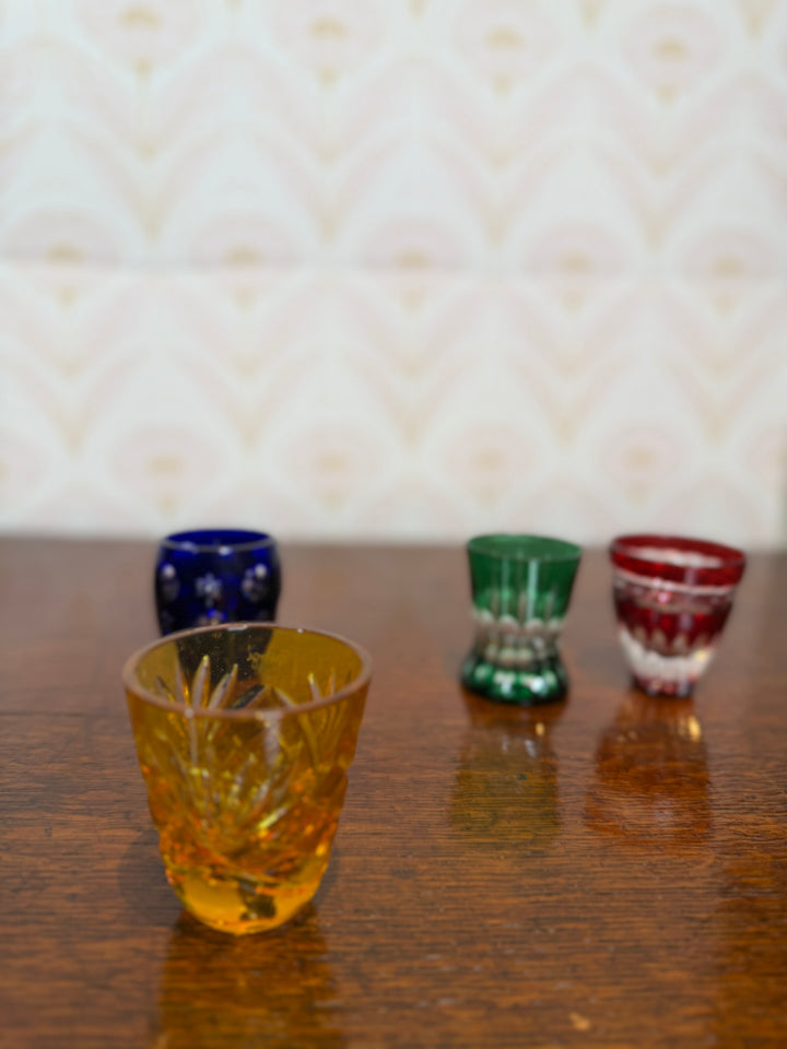 Set of 4 Colorful Fabergé Shot Glasses