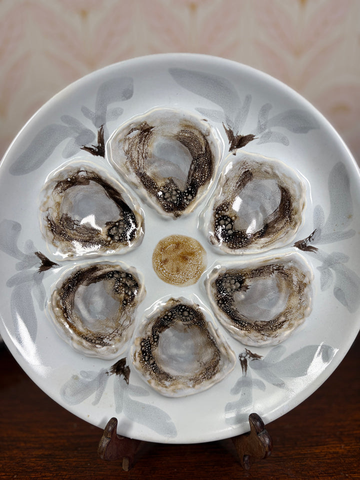 Set of Three Porcelain Oyster Plates