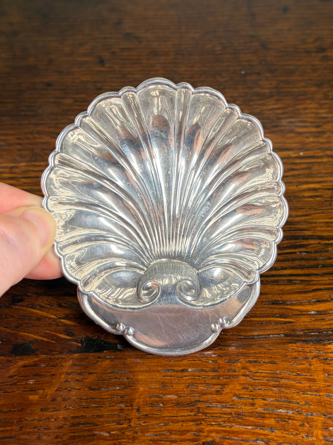 Set of 4 Small Sterling Shell Dishes