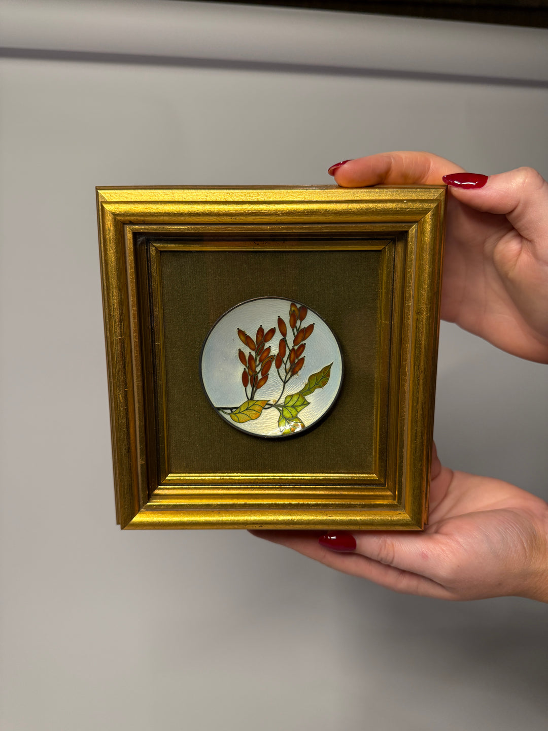 Italian Pietra Dura Circle Dish Framed