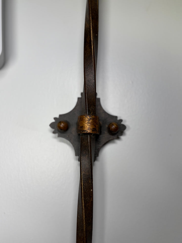Pair of Tall Wrought Iron Floor Torchère Lanterns